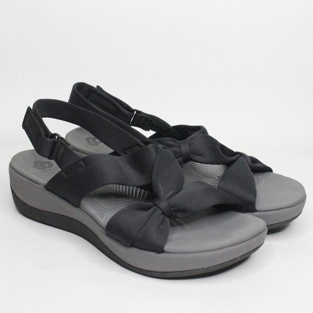 CLARKS CloudSteppers Arla Womens Comfort Soft Sling Back Sandals Black Sz 9